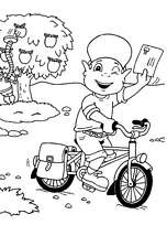 coloriage abidou joue au facteur